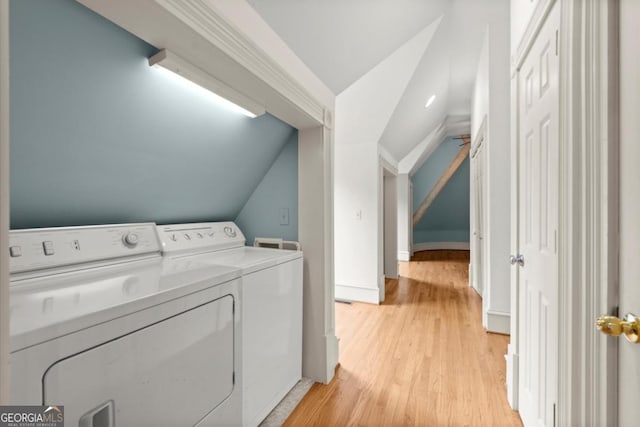 3863 Streamside Dr SE, Marietta, GA 30067 - laundry area with separate washer and dryer, laundry area, and light wood-style floors
