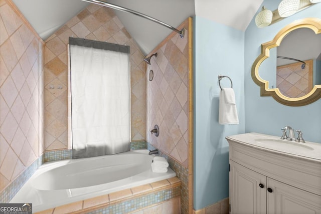 3863 Streamside Dr SE, Marietta, GA 30067 - bathroom with vanity and tiled shower / bath
