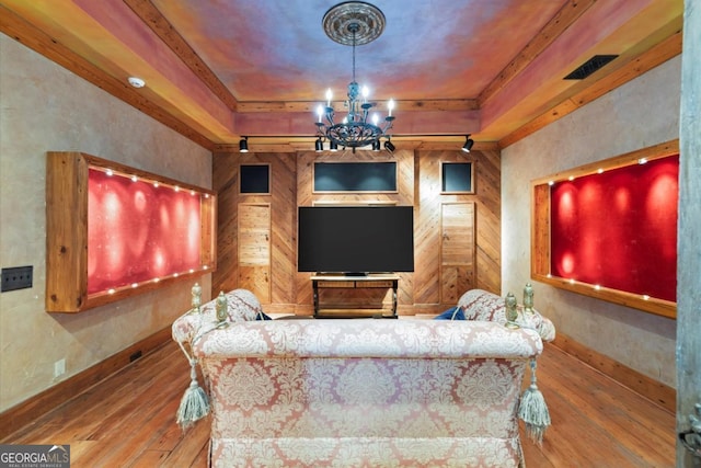 3863 Streamside Dr SE, Marietta, GA 30067 - sitting room with baseboards, a chandelier, and wood-type flooring
