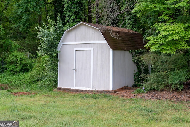 view of shed