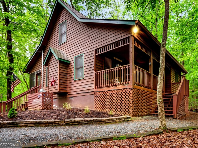 exterior space with stairway