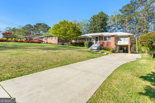 1468 N Amanda Cir, Atlanta, GA 30329 - single story home featuring concrete driveway, brick siding, and a front yard