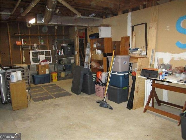 view of unfinished below grade area
