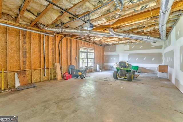 basement featuring a garage