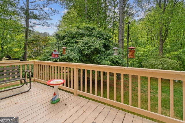view of wooden deck