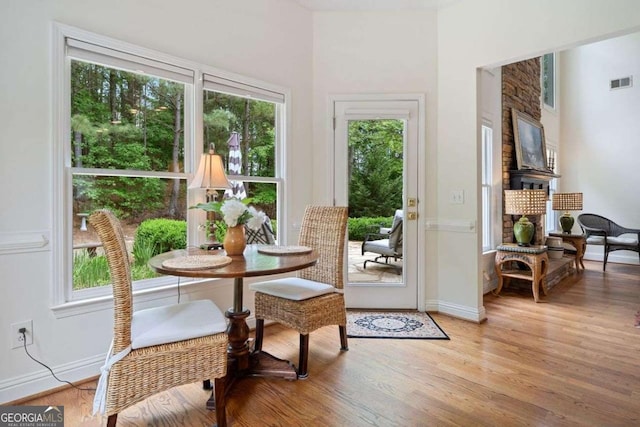 295 River Laurel Way, Woodstock, GA 30188 - doorway with baseboards, light wood-style floors, and visible vents