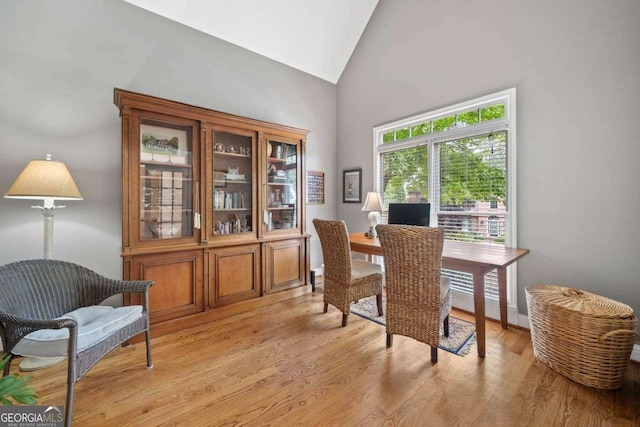 295 River Laurel Way, Woodstock, GA 30188 - office space with light wood-style flooring and high vaulted ceiling