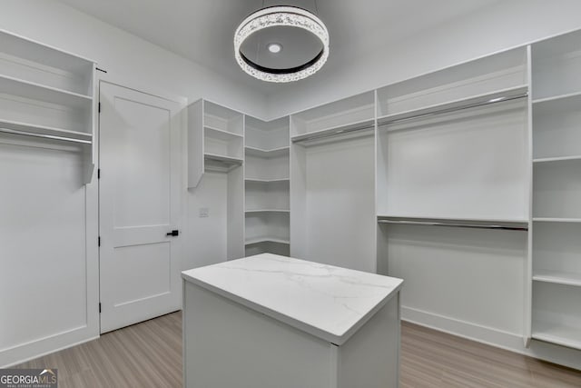 walk in closet featuring wood finished floors