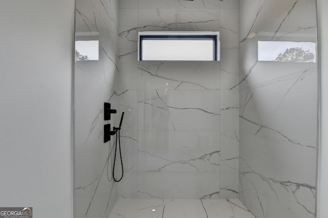 details with a marble finish shower