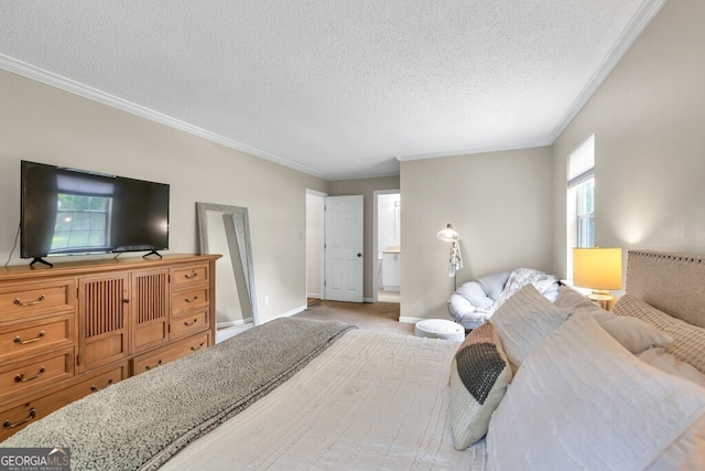 1750 Clairmont Rd Unit 32, Decatur, GA 30033 - carpeted bedroom with a textured ceiling and ornamental molding