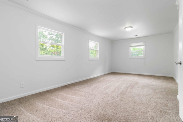 3781 Cherokee Trl, Suwanee, GA 30024 - spare room with ornamental molding and light carpet
