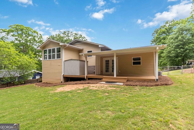 3781 Cherokee Trl, Suwanee, GA 30024 - rear view of property with french doors and a deck
