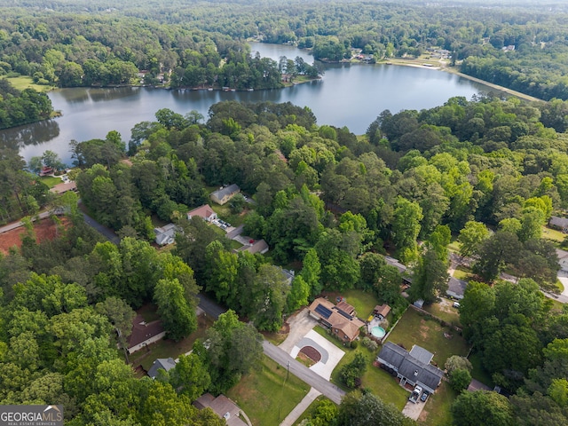 522 Knollwood Dr, Stockbridge, GA 30281 - bird's eye view with a water view and a wooded view