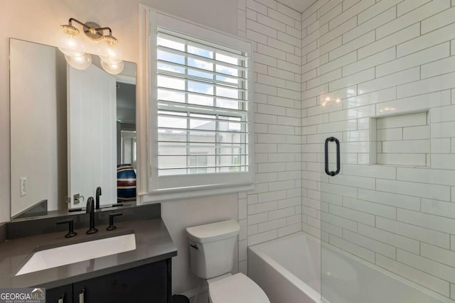 316 S Esplanade, Alpharetta, GA 30009 - full bathroom featuring vanity, toilet, and  shower combination
