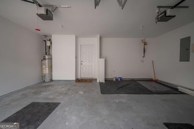 96 Portico Pl, Newnan, GA 30265 - garage with electric panel, strapped water heater, and a garage door opener