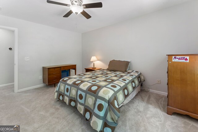 5830 Wilbanks Dr, Peachtree Corners, GA 30092 - bedroom featuring carpet, baseboards, and a ceiling fan