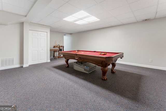 5830 Wilbanks Dr, Peachtree Corners, GA 30092 - playroom with billiards table, carpet, and baseboards