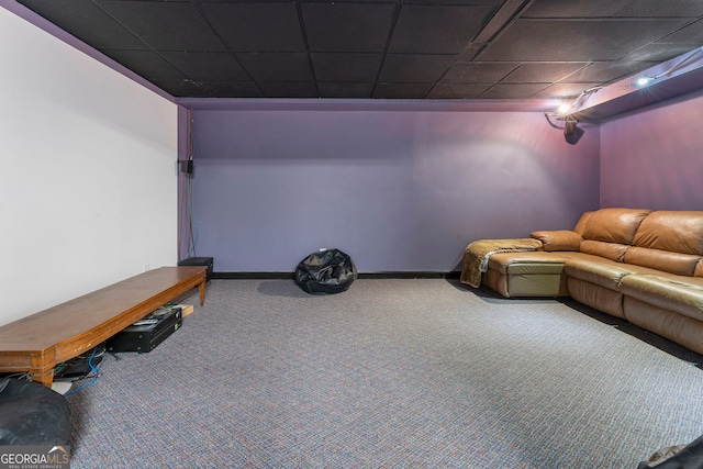 5830 Wilbanks Dr, Peachtree Corners, GA 30092 - home theater room featuring carpet flooring, track lighting, and baseboards