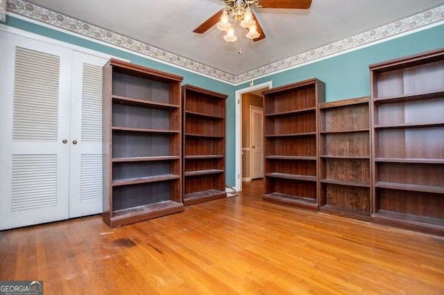 1181 Angelia Dr SW, Mableton, GA 30126 - interior space with wood finished floors and a ceiling fan