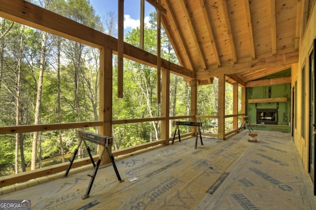 view of unfurnished sunroom