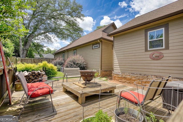 308 N Midland Ave, Monroe, GA 30655 - wooden deck featuring fence