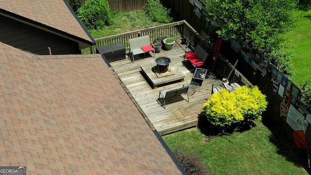 308 N Midland Ave, Monroe, GA 30655 - wooden terrace with an outdoor living space and fence
