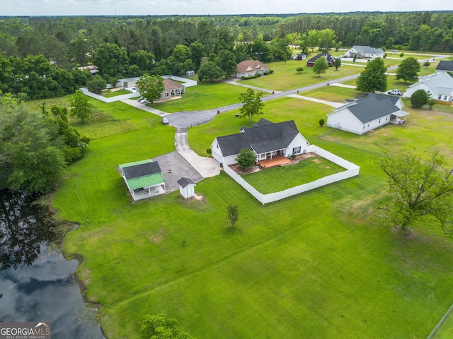 3808 Deer Run Dr, Blackshear, GA 31516 - bird's eye view with a water view and a forest view