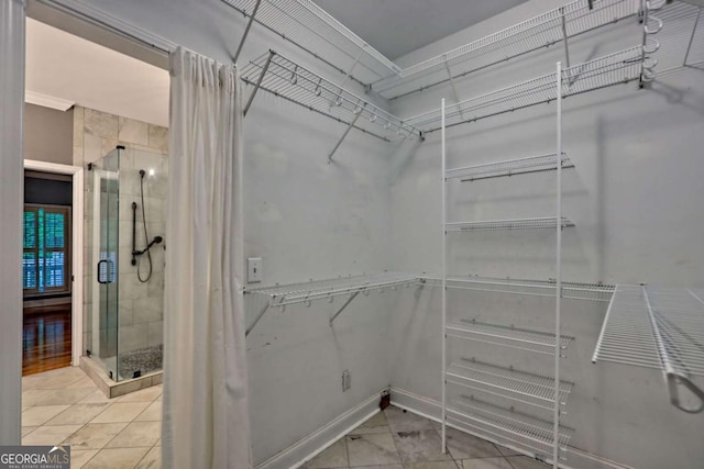 view of walk in closet
