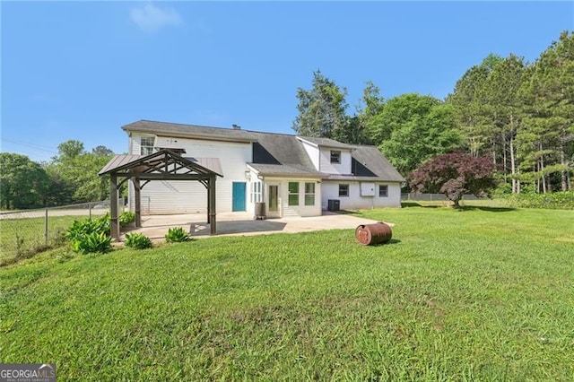 3880 Dial Mill Rd NE, Conyers, GA 30013 - rear view of house featuring a patio area, a gazebo, and central air condition unit