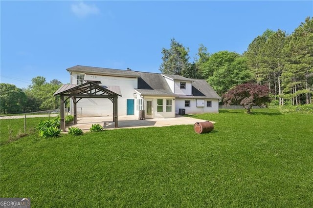 3880 Dial Mill Rd NE, Conyers, GA 30013 - back of property featuring a patio area, a gazebo, and central air condition unit