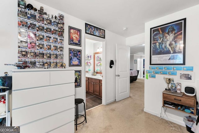 3016 Levinshire Way, Dacula, GA 30019 - corridor featuring light colored carpet and baseboards