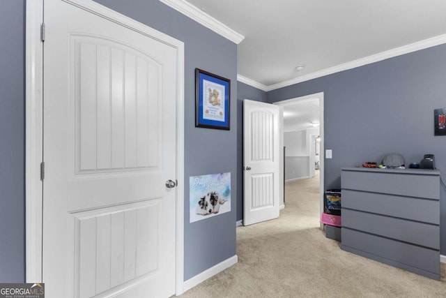 3016 Levinshire Way, Dacula, GA 30019 - carpeted bedroom featuring crown molding and baseboards