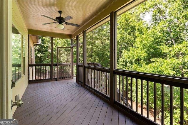 42 Treemont Dr SE, Cartersville, GA 30121 - wooden deck featuring ceiling fan