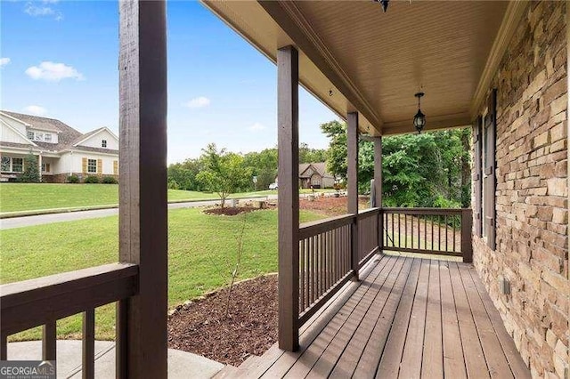 42 Treemont Dr SE, Cartersville, GA 30121 - wooden porch with a yard