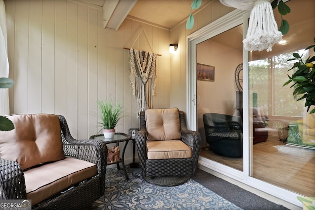401 N Cromwell Rd Unit 6K, Savannah, GA 31410 - exterior space with beamed ceiling and carpet flooring