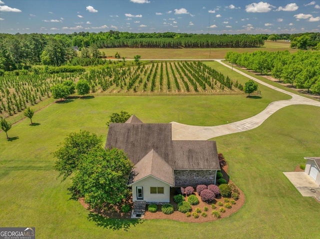 drone / aerial view featuring a rural view