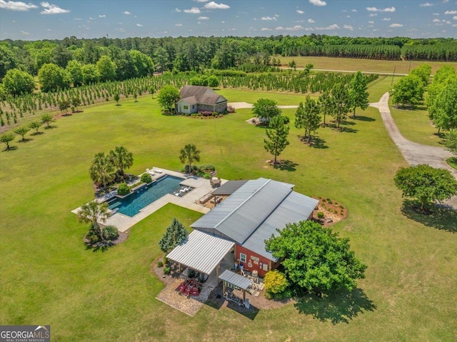 bird's eye view featuring a rural view