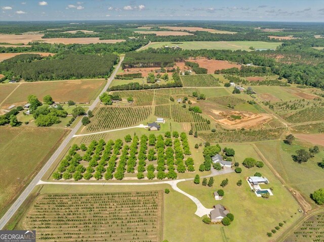 drone / aerial view featuring a rural view