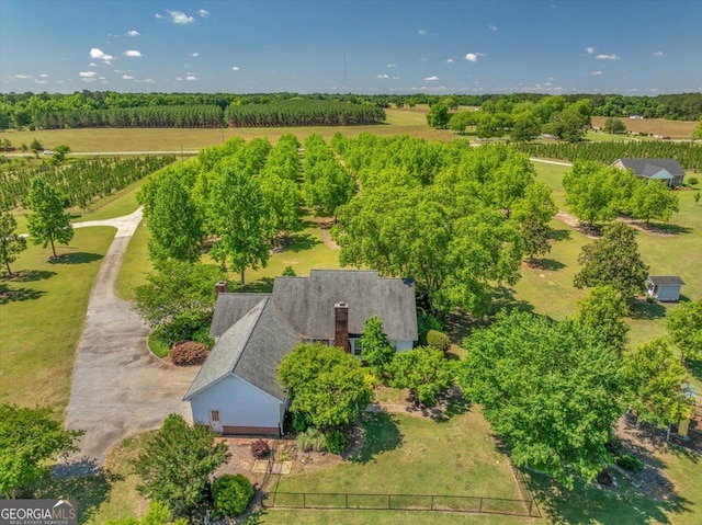 drone / aerial view featuring a rural view