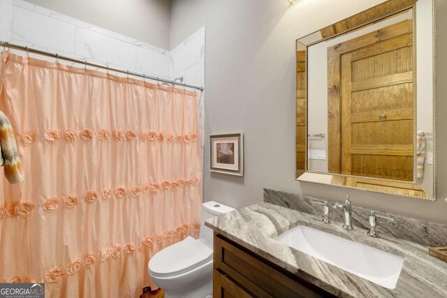 51 Birdseye Vw, Blue Ridge, GA 30513 - full bathroom featuring vanity, toilet, and a shower with shower curtain