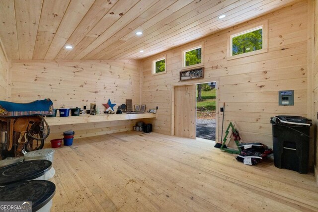 51 Birdseye Vw, Blue Ridge, GA 30513 - miscellaneous room with wooden ceiling, wooden walls, wood-type flooring, and recessed lighting