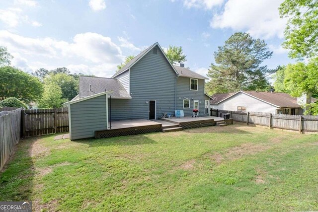 4971 Sharp Way, Duluth, GA 30096 - back of property featuring a wooden deck