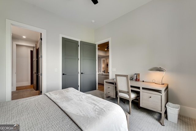 377 Charmont Dr, Tiger, GA 30576 - bedroom featuring ceiling fan and recessed lighting