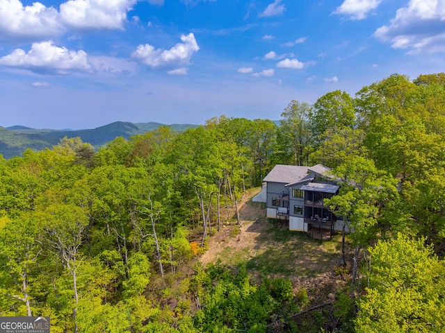 377 Charmont Dr, Tiger, GA 30576 - birds eye view of property with a forest view