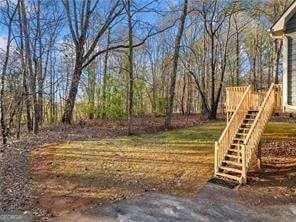 view of yard featuring stairs