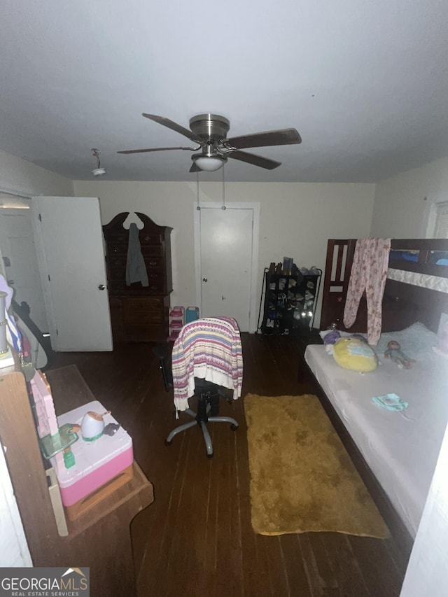 1621 Lee St, Brunswick, GA 31520 - bedroom featuring wood finished floors and ceiling fan