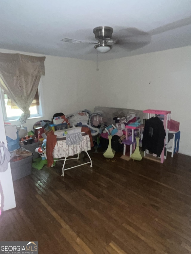 1621 Lee St, Brunswick, GA 31520 - unfurnished bedroom with wood finished floors and ceiling fan