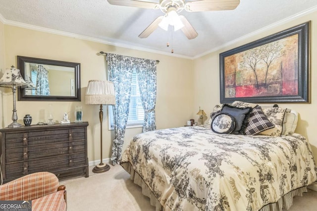 292 Lumpkin St, Winder, GA 30680 - bedroom featuring baseboards, a ceiling fan, crown molding, and carpet