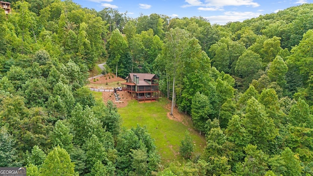 264 Pontoosuc Dr, Mineral Bluff, GA 30559 - bird's eye view with a wooded view