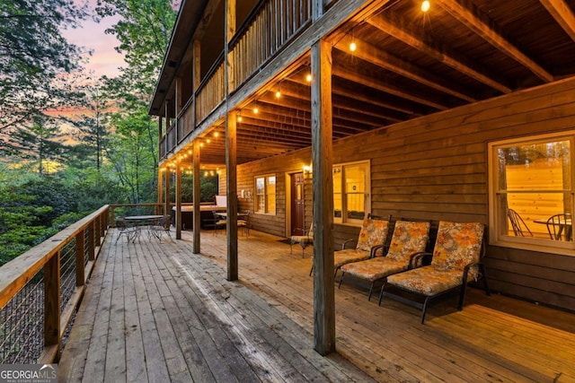 142 Amelia Ln, Blue Ridge, GA 30513 - view of deck at dusk